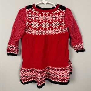Girls Hanna Andersson Red Christmas Toddler Dress Size 80 / 18-24 months